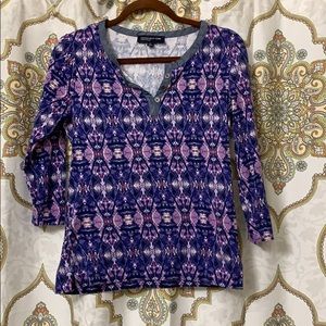 Jones New York casual shirt 3/4 sleeves unique